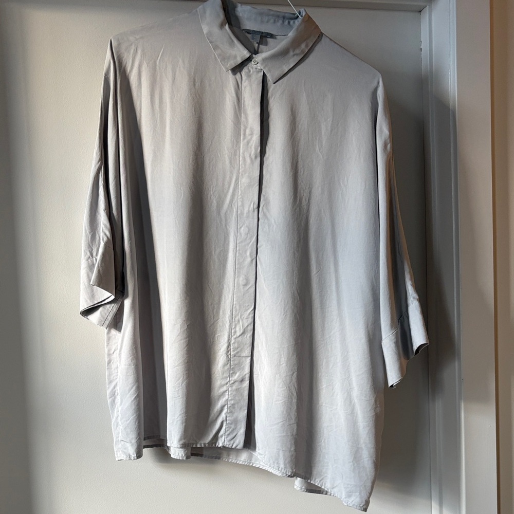 COS Light Gray Collared Button-Up Top - image 1